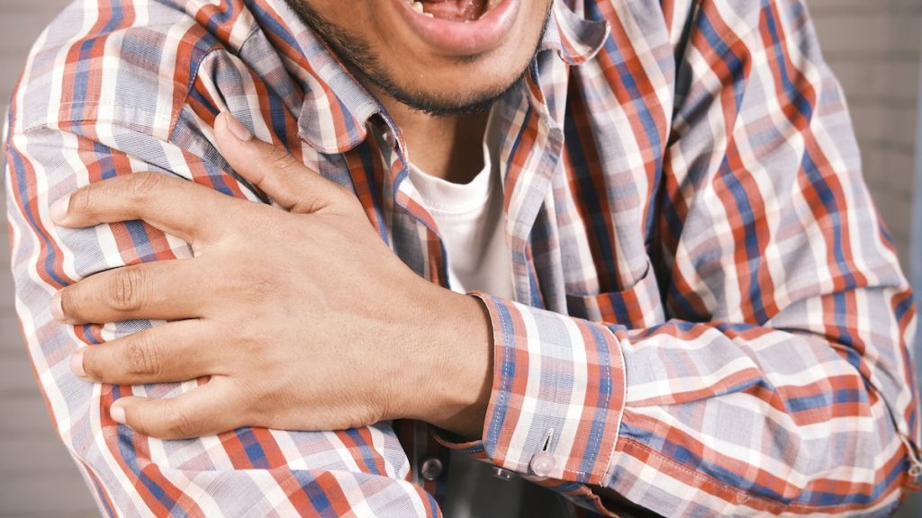 Man in Blue White and Red Plaid Dress Shirt