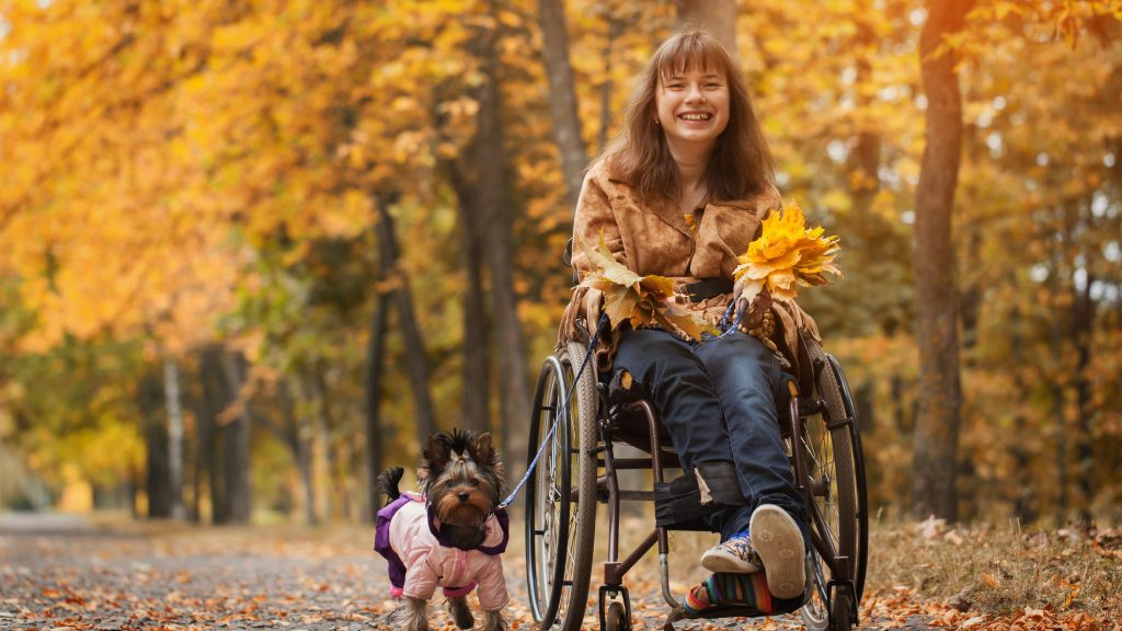 woman on a wheelchair